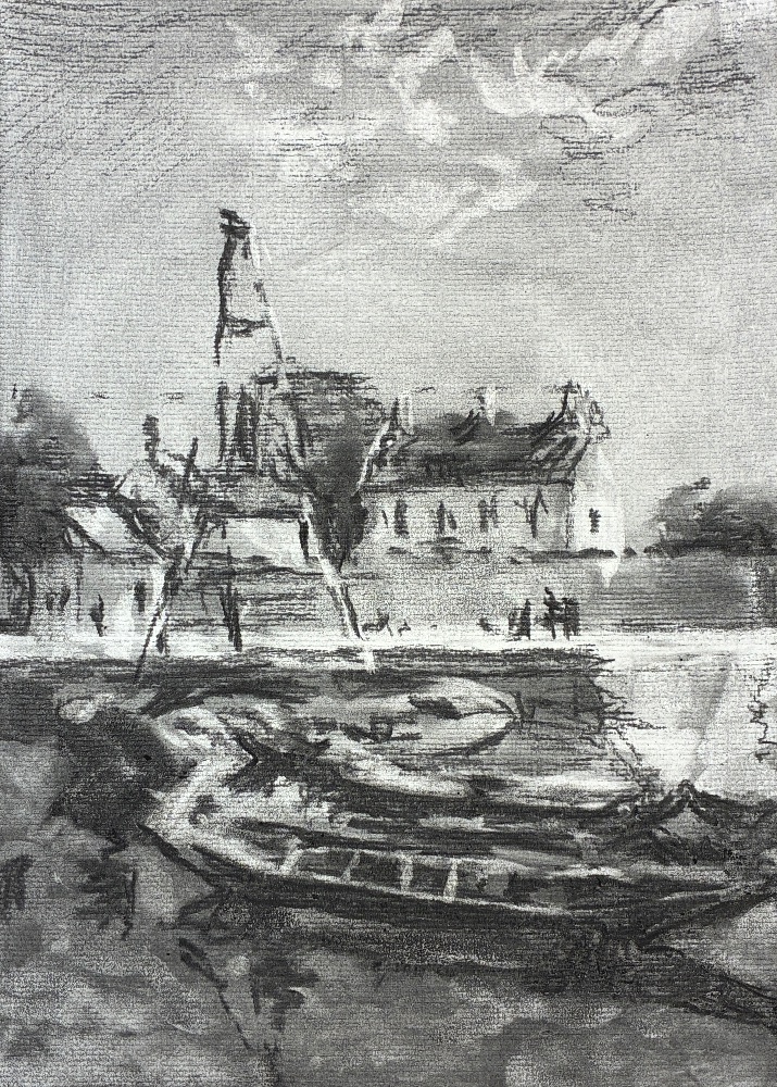 模写(The Lock of Saint-Mammès - Alfred Sisley)