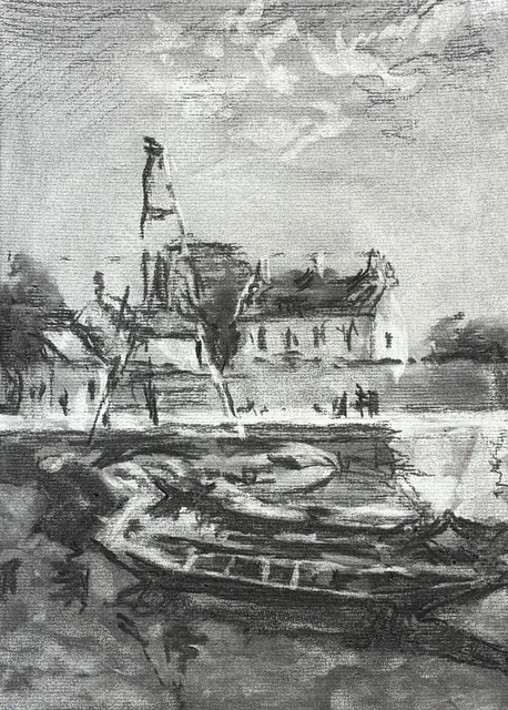 模写(The Lock of Saint-Mammès - Alfred Sisley)
