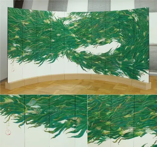 Negi Ocean 葱大海図屏風