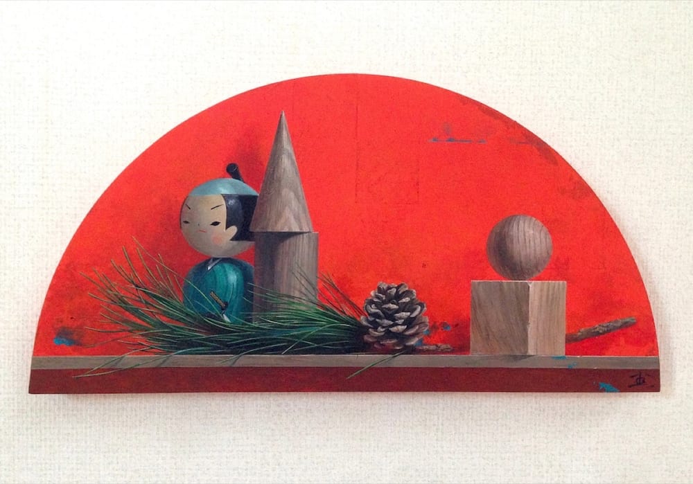 侍のいる静物 500×250mm
